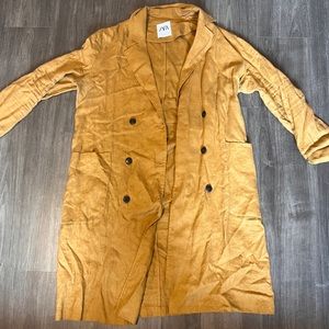 Zara Caramel Brown Linen Trench M